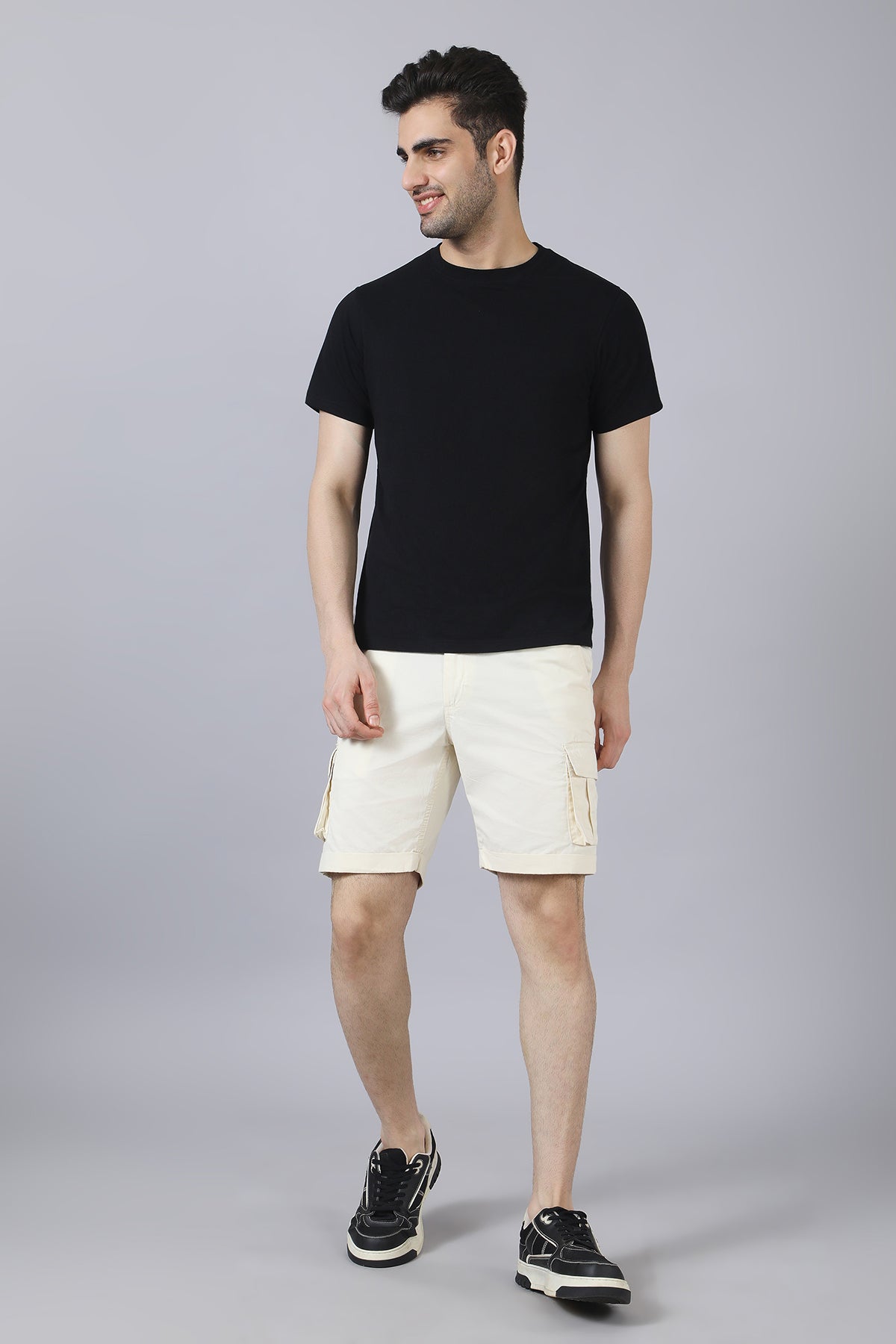 Beige Cotton Shorts