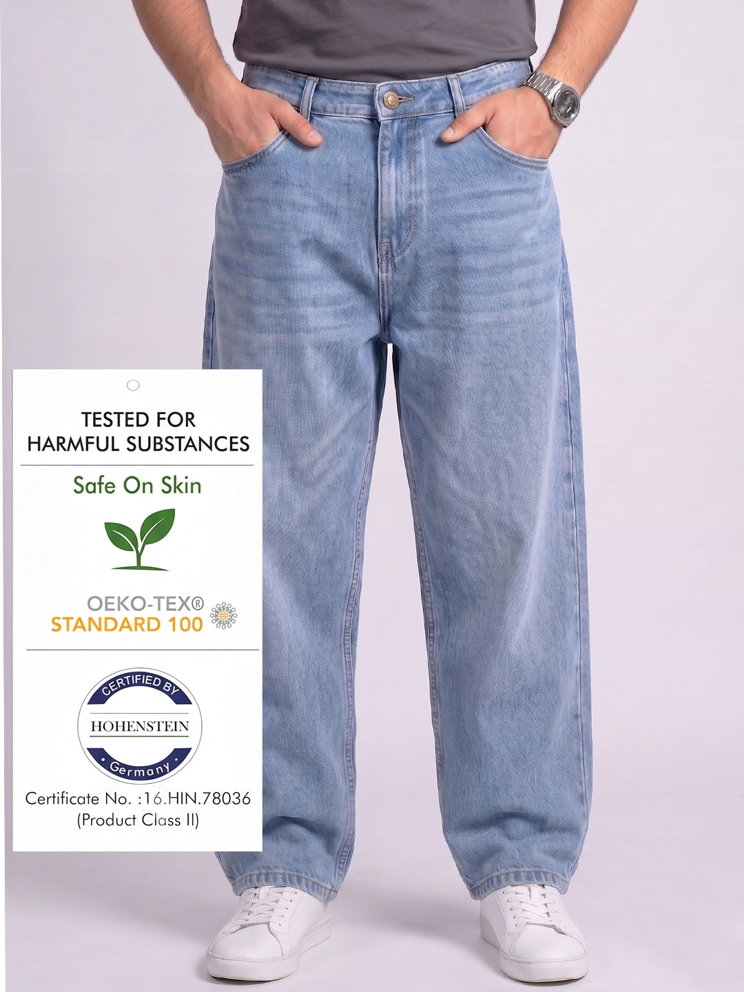 BELANO Men Blue Mid-Rise Baggy Fit Stretchable Jeans