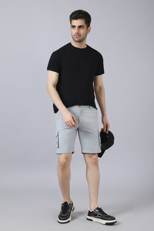 Grey Cotton Shorts