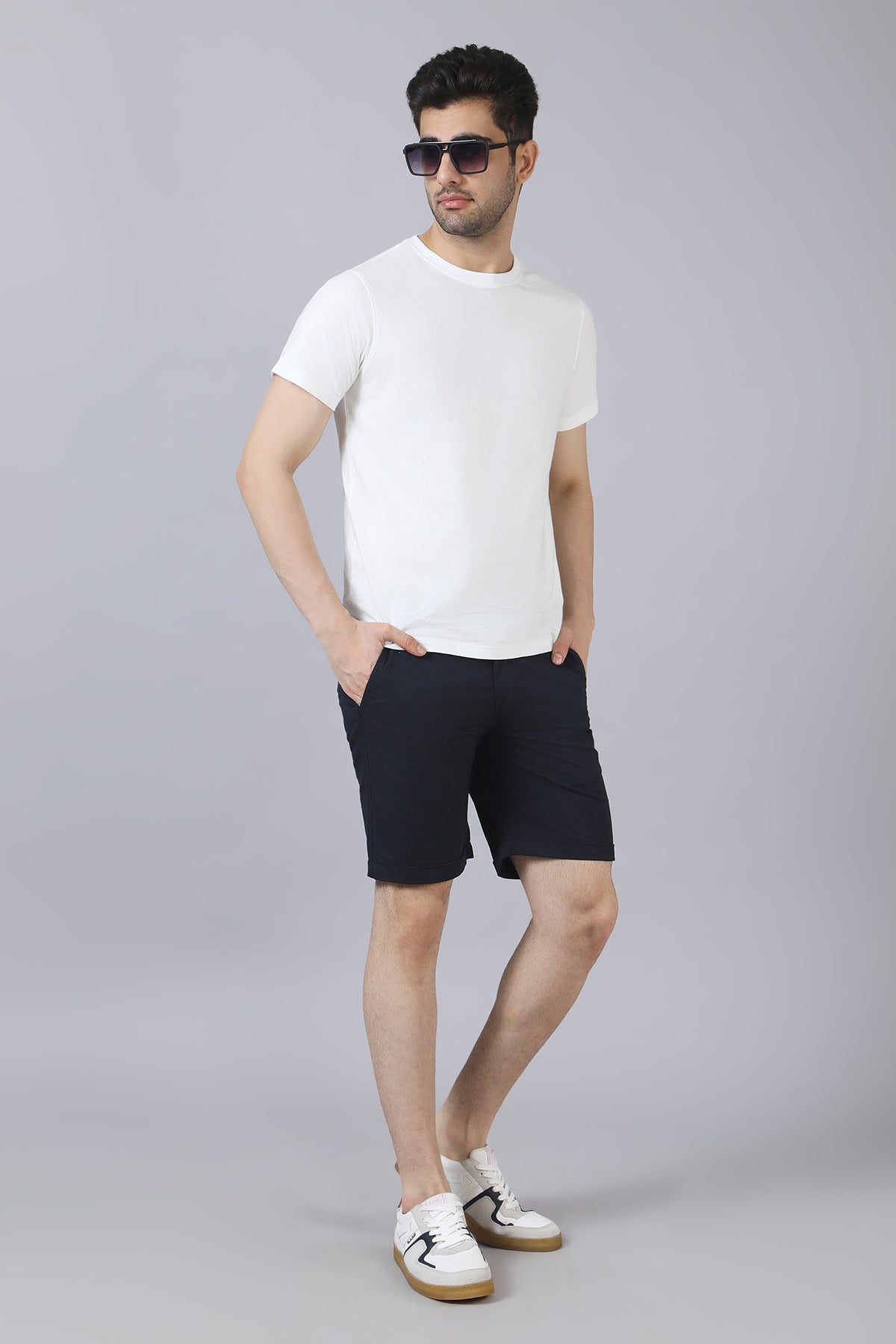 Dark Navy Cotton Shorts