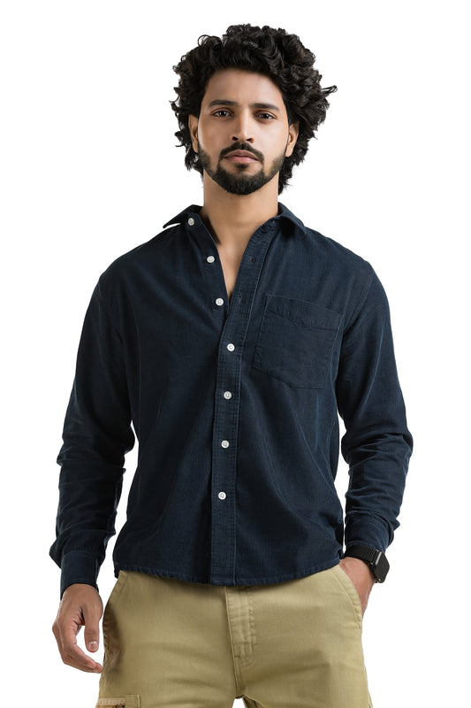 Dark Blue Corduroy Shirt